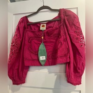 FARM Rio cropped pink shirt